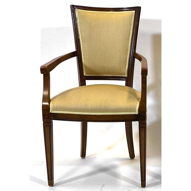 Mid 20th Century Set 4 French Modern Empire Dining Arm Chairs For Sale - Image 4 of 9