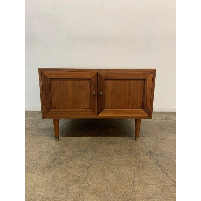 1960s Minimal walnut side table For Sale - Image 13 of 13