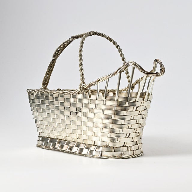 Mid-Century Modern Silver-Plated Wine Basket from Christofle, 1970s For Sale - Image 3 of 13