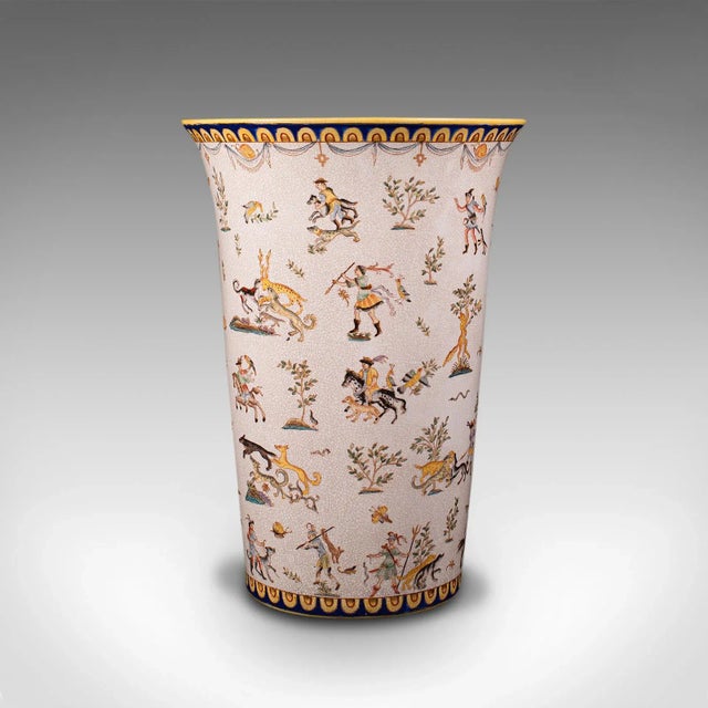 Figurative Vintage Oriental Ceramic Stick or Umbrella Stand For Sale - Image 3 of 13