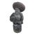 Vintage Hand-Carved Volcanic Stone Whimsical Monkey With Sombrero & Bananas Garden Statue For Sale