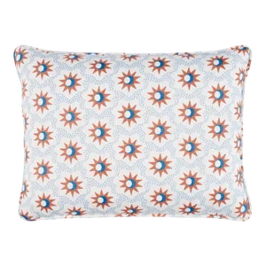 Schumacher Lucie Lumbar 16" Pillow In Clay & Blue