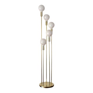 1960s Robert Sonneman Spiraling Waterfall 5-Globe Floor Lamp For Sale