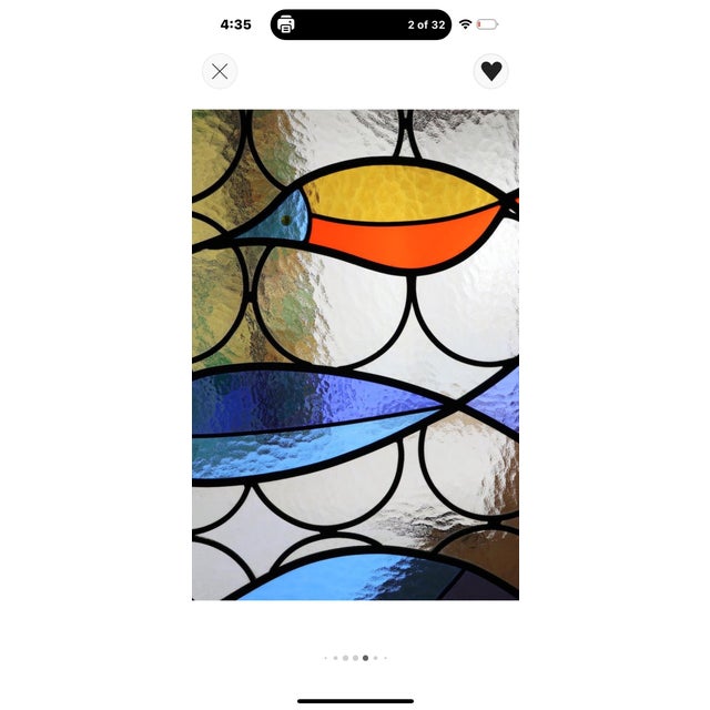 1970s Large Stained Glass Panels For Sale - Image 10 of 12