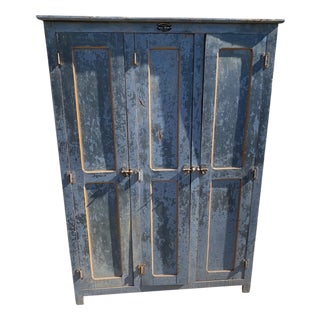 3-Door Woodworking Workshop Locker, 1930s For Sale