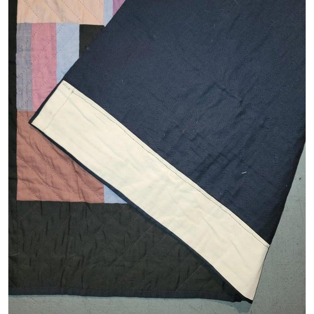 Textile Amish Roman Stripes Contained Bars Quilt For Sale - Image 7 of 7