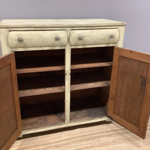 Wood Vintage Jelly Cabinet Cupboard Farm House Home Storage Glass Handles Solid Wood For Sale - Image 7 of 12