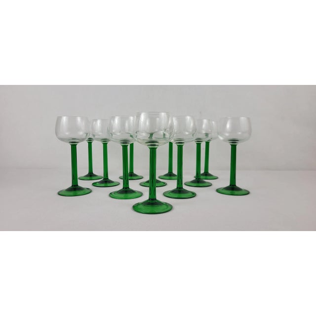 Glass Alsace Wine Glasses, 1970s, Set of 12 For Sale - Image 7 of 7