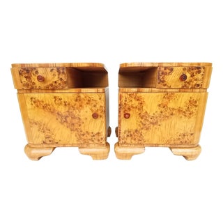 Art Deco Bedside Tables by Jindřich Halabala for Up Závody, 1940s, Set of 2 For Sale