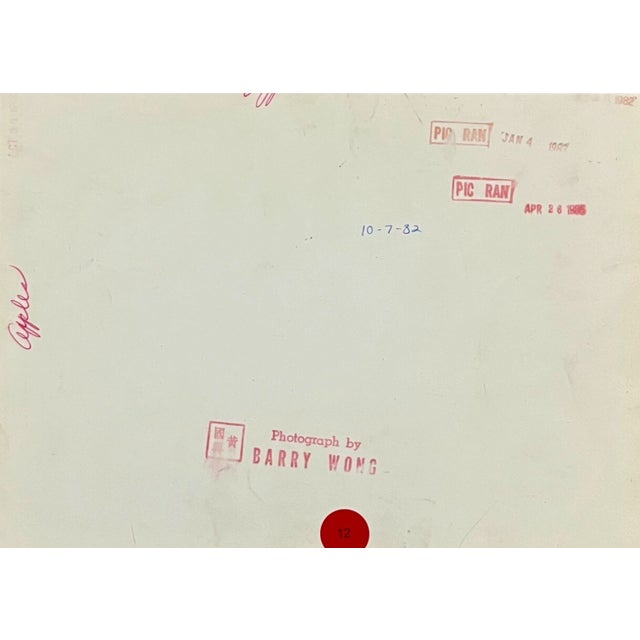 1982 black and white photograph of apples by Seattle photographer Barry Wong. Credit and publication information on the...