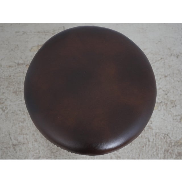 1990s Set of 4 Frontgate Leather Counter Stools For Sale - Image 5 of 17