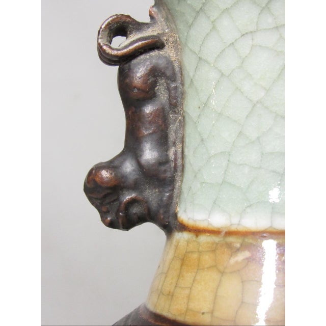 Pair of Chinese Crackle Glaze Lamps For Sale - Image 12 of 16