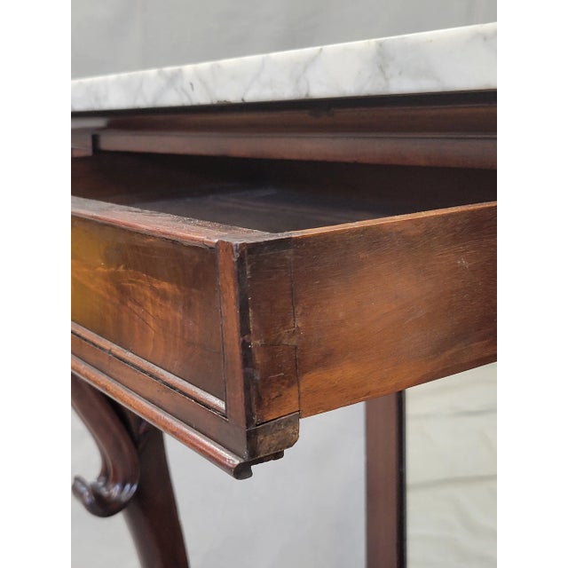 Antique 19th Century Mahogany Console Table With Carrara Marble Top ...