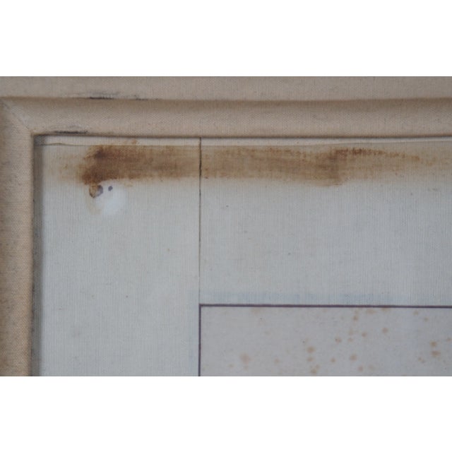 Vintage Chinese Abstract Floral Bamboo East Fence Snow Delight Watercolor Painting For Sale - Image 11 of 12