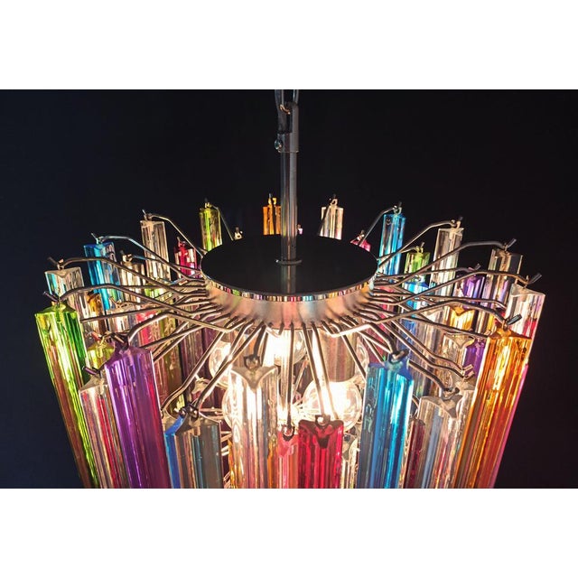 Italian Multicolored Prism Arlecchino Chandelier, Murano, 1970s For Sale - Image 18 of 18