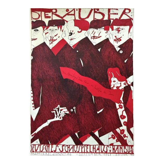 Horst Janssen - ‘Die Raüber’ Expressionist Lithograph, Signed (1968) For Sale