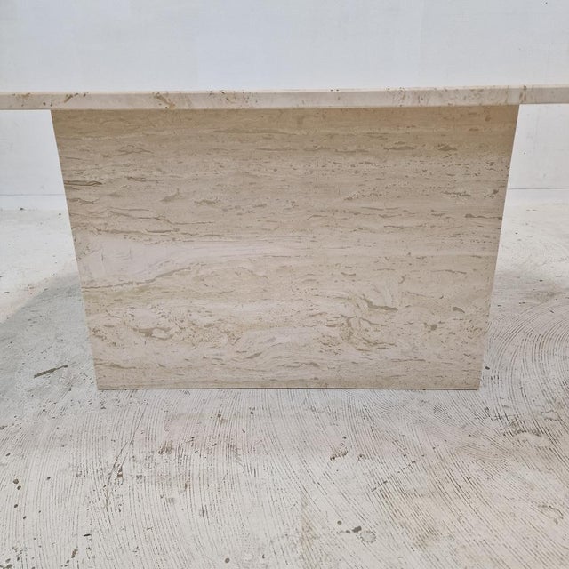 Rectangle Travertine Coffee or Side Table, Italy, 1980s For Sale - Image 13 of 15