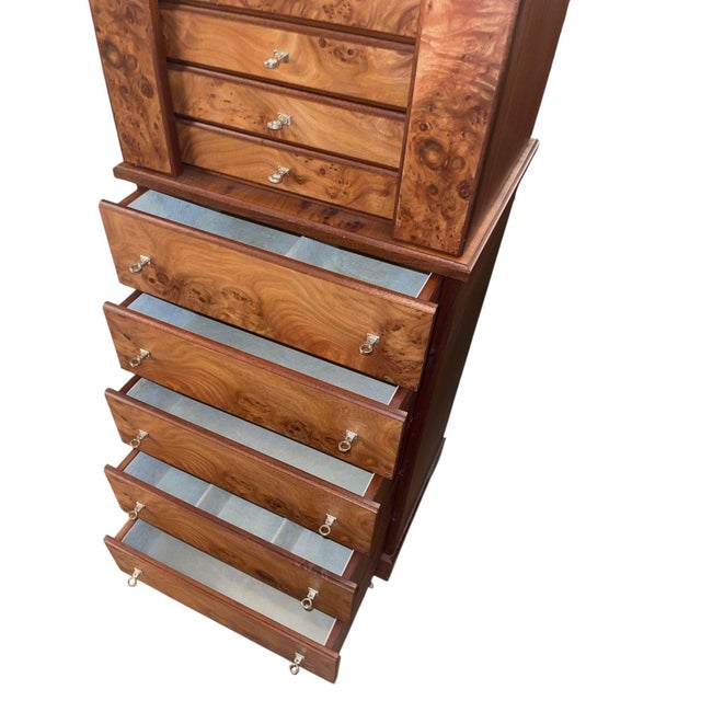 Agresti Lo Scrigno Briar & Mahogany Jewelry Armoire. Italy, 21st Century. For Sale In Los Angeles - Image 6 of 14