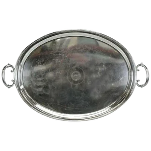 19th Century Antique Mappin Brothers Regency Style Silverplated Oval Handled Tray