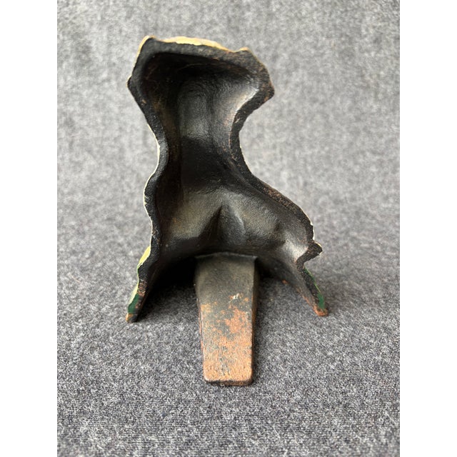 White Vintage Cast Iron Terrier Puppy Dog Doorstop For Sale - Image 8 of 15
