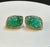 22 Ct Carved Emerald & 2 Ct Diamond Earrings 14 Karat Yellow Gold Post Earrings For Sale In New York - Image 6 of 18