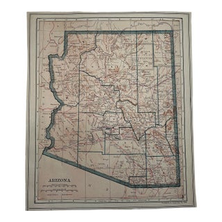 1920s Arizona State Map For Sale