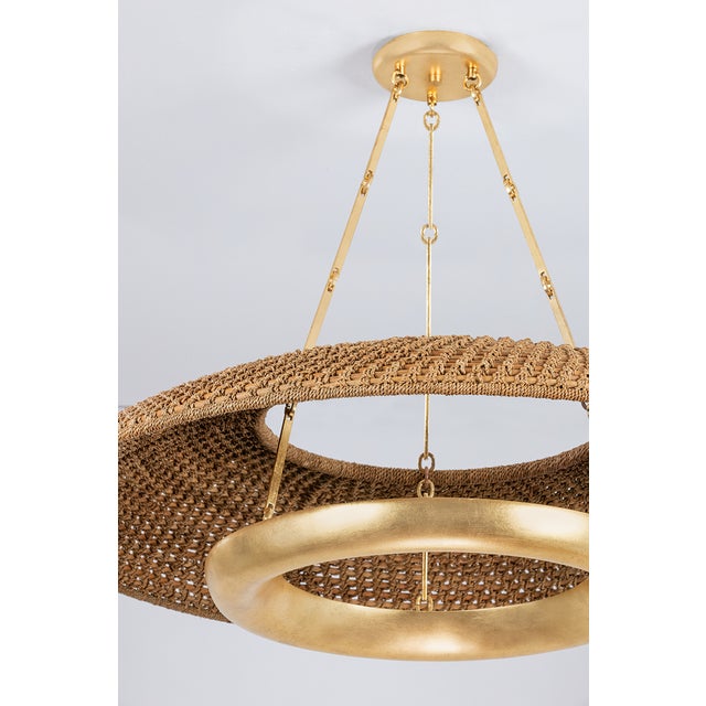 2020s Hudson Valley Lighting Oaklyn 36 in. 6 Light Chandelier in Vintage Gold Leaf Finish For Sale - Image 5 of 11