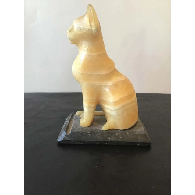 Onyx Cat Sculpture For Sale - Image 4 of 9