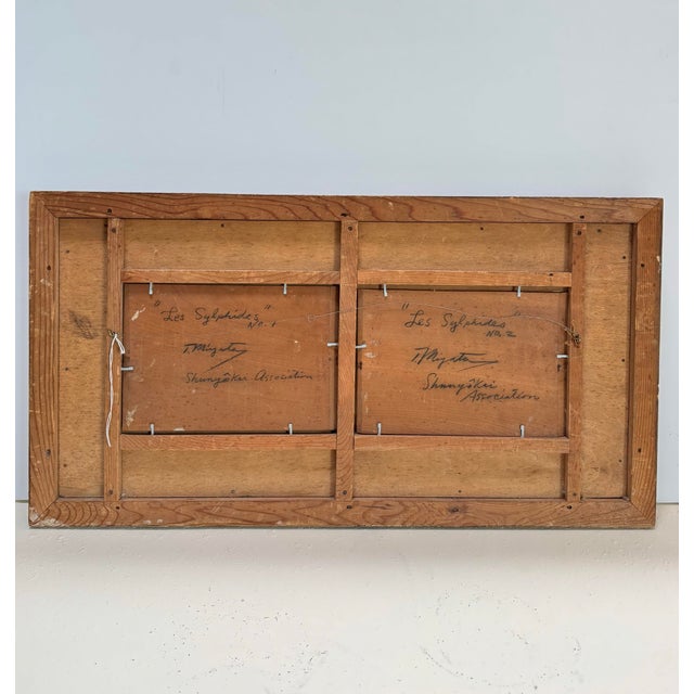 1950s T. Miyata Shunyô-Kai Association Oil on Panel Diptych “Les Sylphides No. 1 & 2” For Sale In Detroit - Image 6 of 11