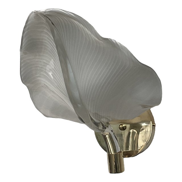 Murano Glass and Brass Wall Lamps, 1970s, Set of 3 For Sale
