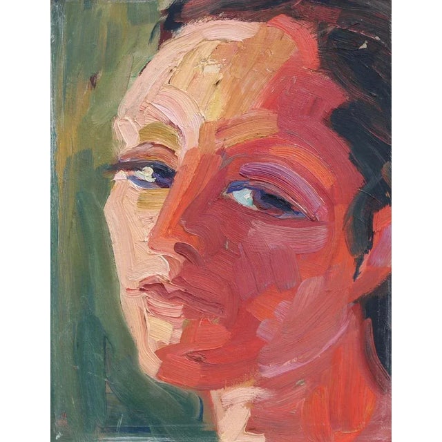 Anna Costa, Portrait of a Young Woman, 1960s, Oil on Board, Framed For Sale - Image 13 of 13