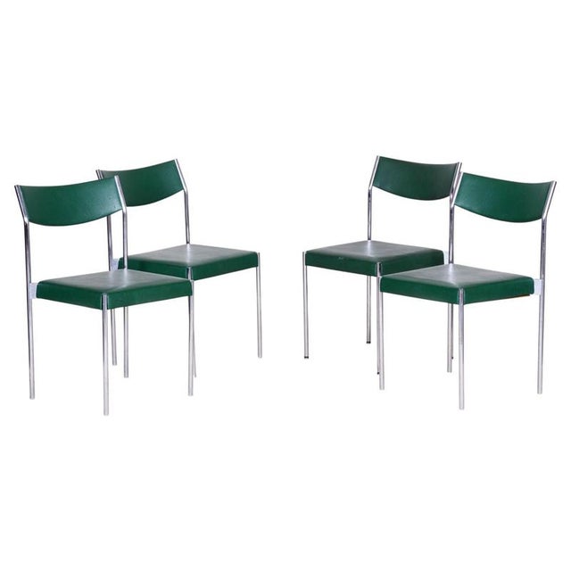 Mid-Century Chairs in Chrome and Leatherette, Central Europe, 1950s, Set of 4 For Sale - Image 13 of 13