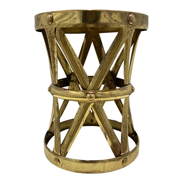 Sarreid Ltd. Brass X-Stool From Sarreid Ltd. Made in Hong Kong For Sale - Image 4 of 13