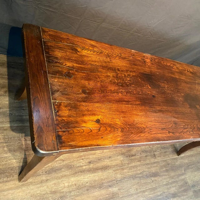French Provincial Antique Country French Provincial Farmhouse Dining Table For Sale - Image 3 of 11