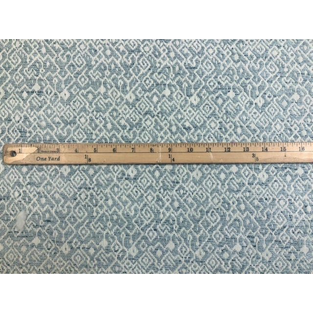 Tribal Stout Kerchief Spray Woven Sky Blue Off White Tribal Ethnic Upholstery Drapery Fabric For Sale - Image 3 of 3