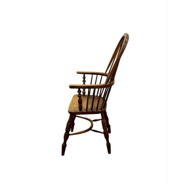 Antique Windsor English Chair in Elm, 1870 For Sale - Image 3 of 9