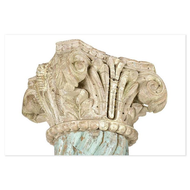Columns in Carved and Patinated Wood, 19th Century, Set of 4 For Sale - Image 4 of 10