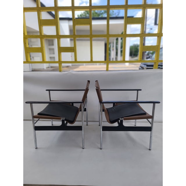 Charles Pollock Knoll Chrome Leather Armchairs a Pair For Sale In San Antonio - Image 6 of 12