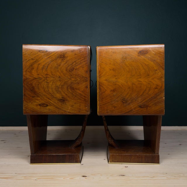 Vintage Wood Nightstands, Italy, 1950s, Set of 2 For Sale - Image 10 of 18