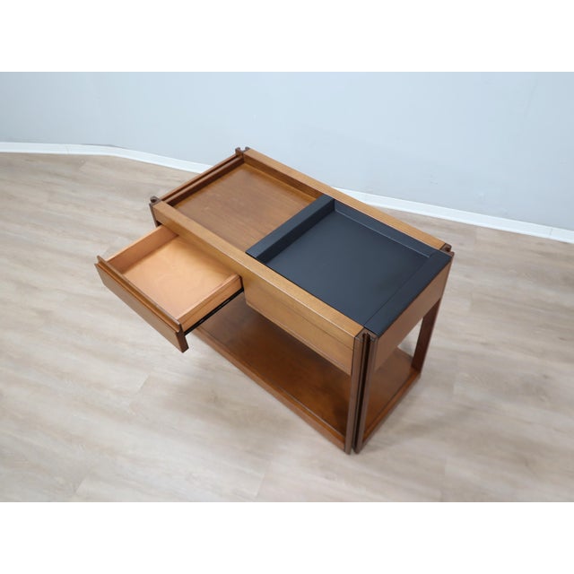 4D Series Wood Bar Cart by Angelo Mangiarotti for Molteni, 1970s For Sale - Image 6 of 15