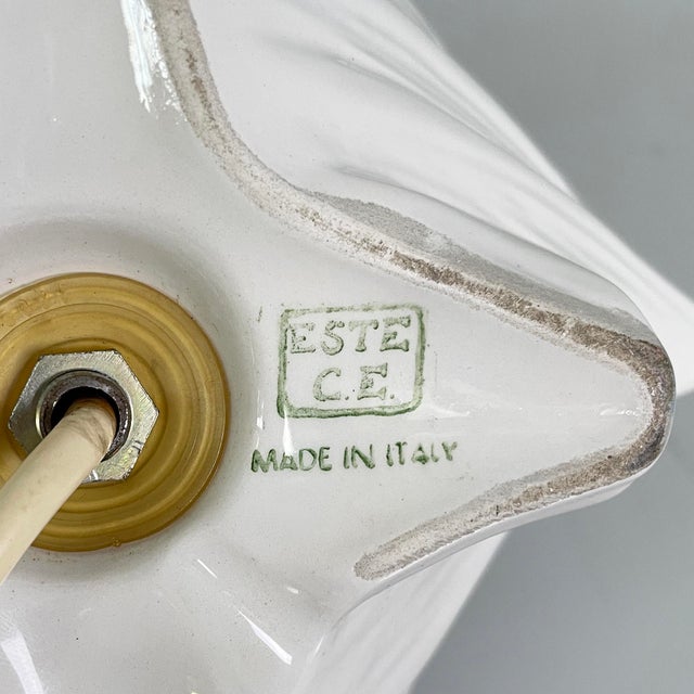 Mid-Century Modern Italian Ceramic Shells Table Lamp by Este Ceramiche, 1960s For Sale - Image 13 of 14