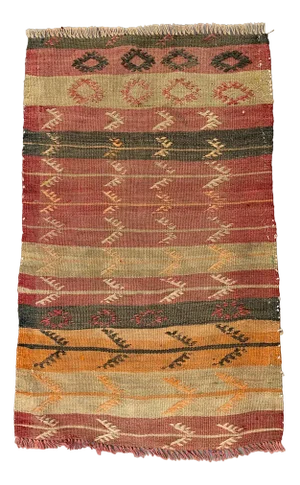 Small Vintage Turkish Wool Kilim Rug