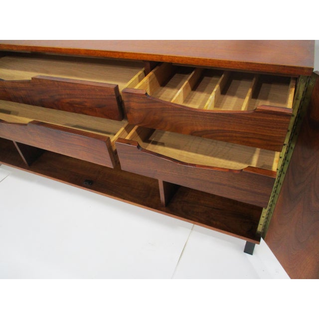 George Nakashima Styled Mid Century Walnut Credenza Server Sideboard For Sale - Image 9 of 15