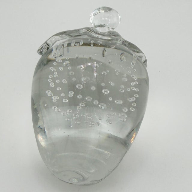Murano Art Glass Strawberry Paperweight Sculpture With Controlled Bubbles For Sale In Oklahoma City - Image 6 of 8