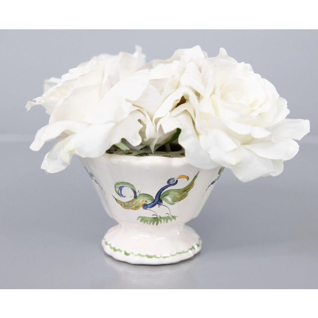 Farmhouse 19th Century French Faience Moustiers Bouquetière Flower Frog Vase For Sale - Image 3 of 7