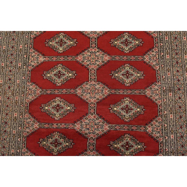 2020s Bokhara Jaldar Rug 4’1” X 6′ Red Wool Tribal Hand-Knotted Oriental Carpet For Sale - Image 5 of 12
