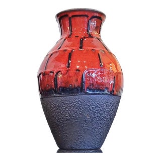 Carstens Red on Black 'Luxus' Bouquet Vase Nr. 1245/25 For Sale