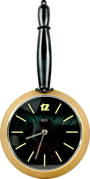 Vintage Polish Frying Pen Wall Clock from Predom Metron, 1975