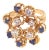 14 Karat Yellow Gold Sapphire and Diamond Cluster Ring For Sale