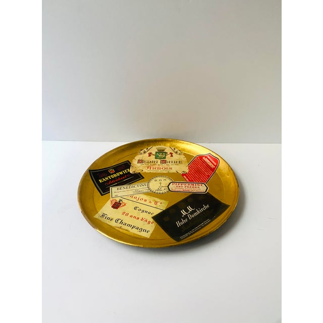 Mid-Century Modern Cocktail Serving Tray, Champagne Spirits Labels, Mid 20th Century, Japan For Sale - Image 3 of 7